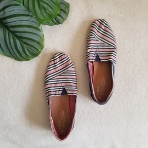 Toms Chevron Espadrille Slip On Flats Shoes 9